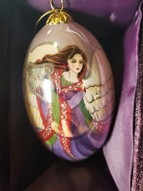 Pier 1 Li Bien 2005 Angel Harp Teardrop Glass Ornament Boxed